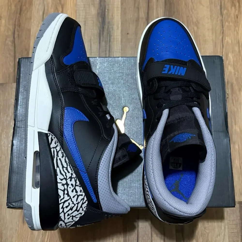 Air Jordan Legacy 312 Low Black Game Royal Cement CD7069-041 Size 11.5